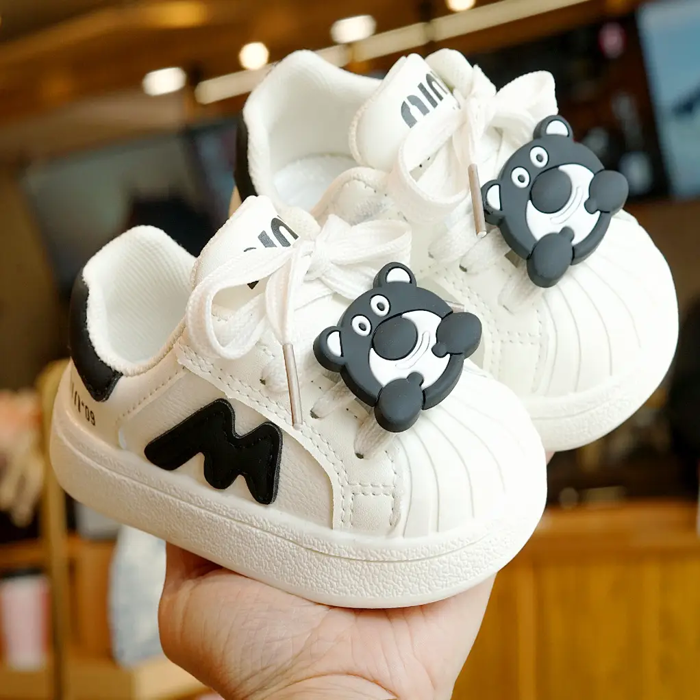Toddler Shoes White Cartoon Non-Slip 1-2Yrs