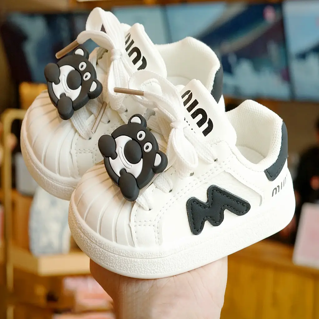 Toddler Shoes White Cartoon Non-Slip 1-2Yrs