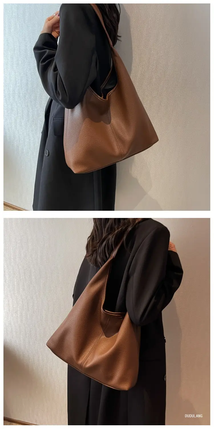 Winter Large Capacity Women's Shoulder Bag Brown Leather β feature 10
