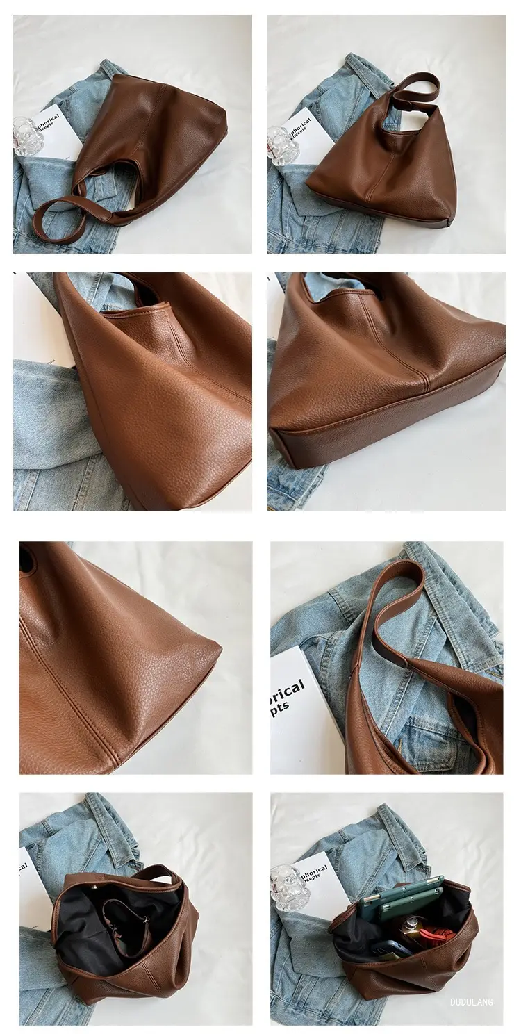 Winter Large Capacity Women's Shoulder Bag Brown Leather β feature 4