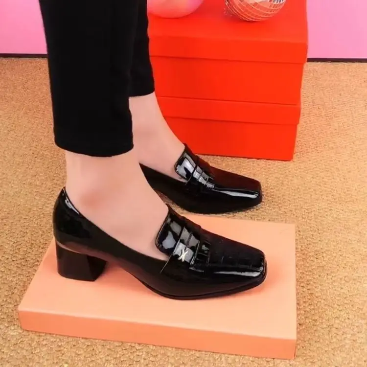 Patent Leather Work Shoes Women's Black Soft-soled Comfortable Work Long-standing Not Tired Professional Single-layer Shoes Interview High-heeled Workwear Women's Shoes — feature 11