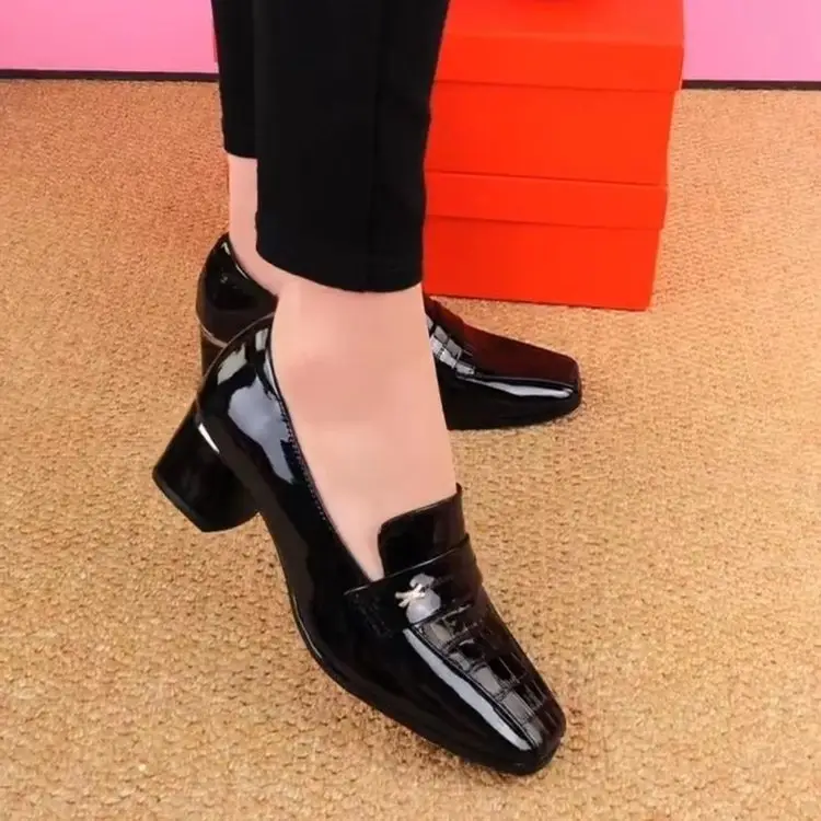 Patent Leather Work Shoes Women's Black Soft-soled Comfortable Work Long-standing Not Tired Professional Single-layer Shoes Interview High-heeled Workwear Women's Shoes — feature 7