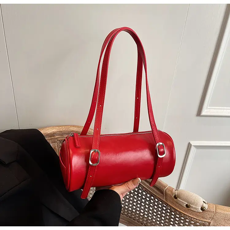 Red Korean-Style Round Shoulder Bag 2026 — feature 28