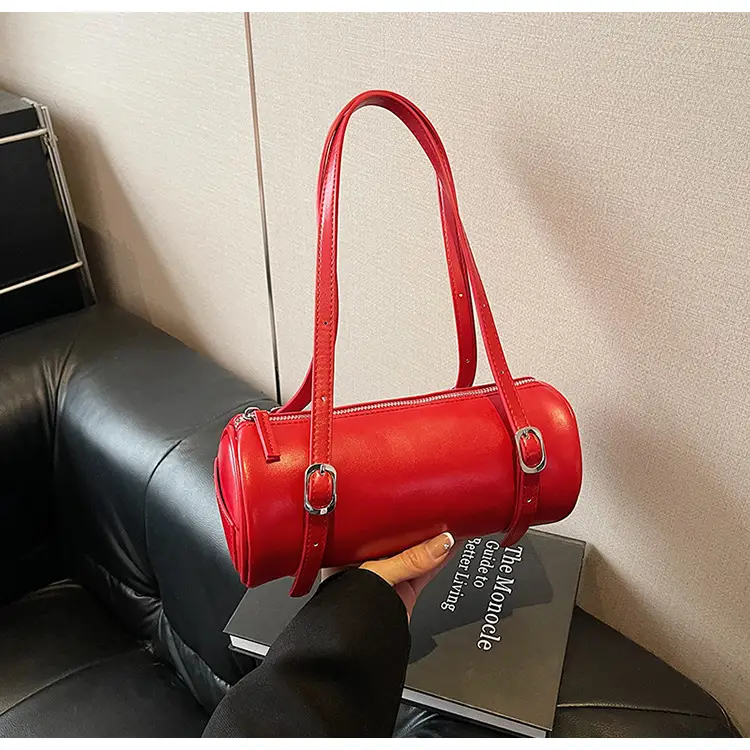 Red Korean-Style Round Shoulder Bag 2026 — feature 32