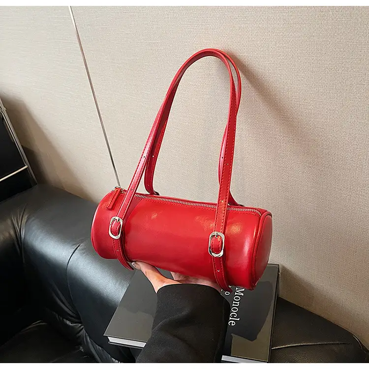 Red Korean-Style Round Shoulder Bag 2026 — feature 33