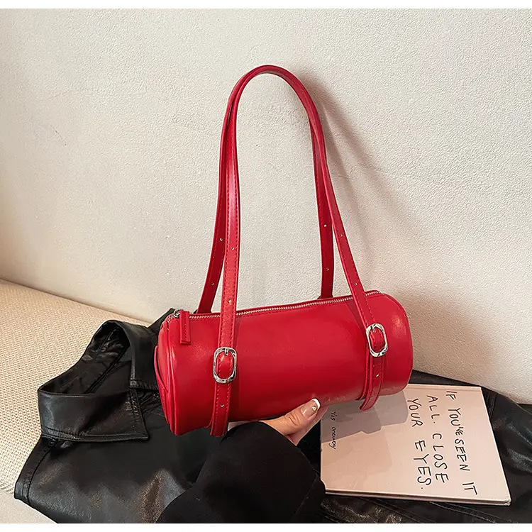 Red Korean-Style Round Shoulder Bag 2026 — feature 38
