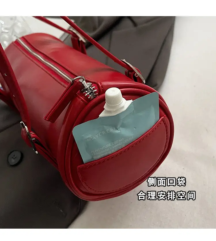 Red Korean-Style Round Shoulder Bag 2026 — feature 5