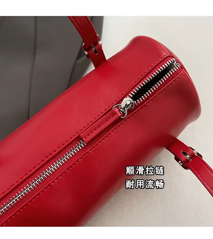 Red Korean-Style Round Shoulder Bag 2026 — feature 6