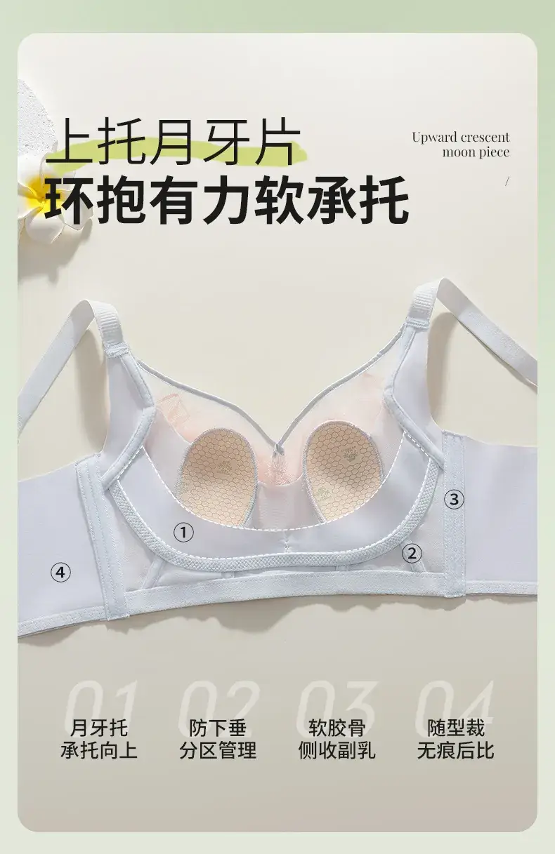 Lace Bra Underwear Women Summer Thin Breathable Large Chest Small — feature 4