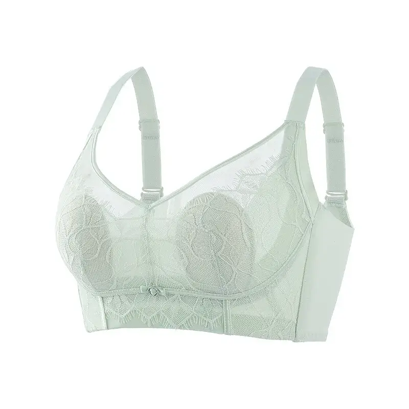 Lace Bra Underwear Women Summer Thin Breathable Large Chest Small - Image 3