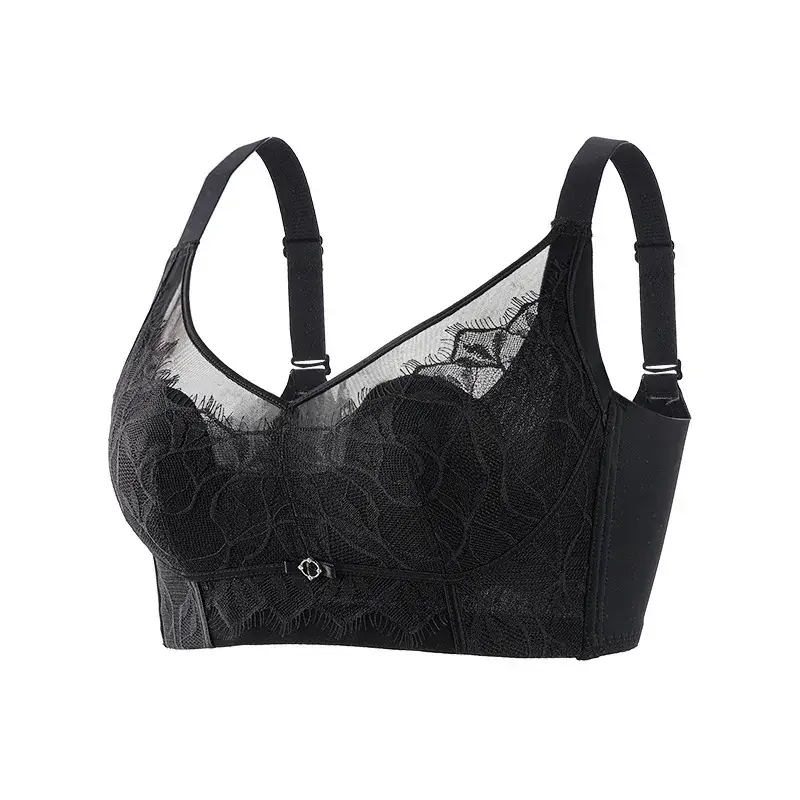 Lace Bra Underwear Women Summer Thin Breathable Large Chest Small - Image 5