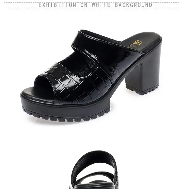 Fish Mouth Thick Slippers Women's Outer Wear 2025 New Summer High Heel Cool Platform Fashionable High-end Slippers — feature 7