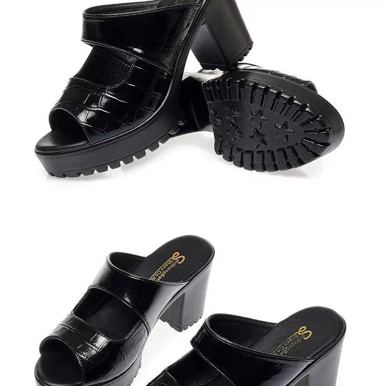 Fish Mouth Thick Slippers Women's Outer Wear 2025 New Summer High Heel Cool Platform Fashionable High-end Slippers — feature 9