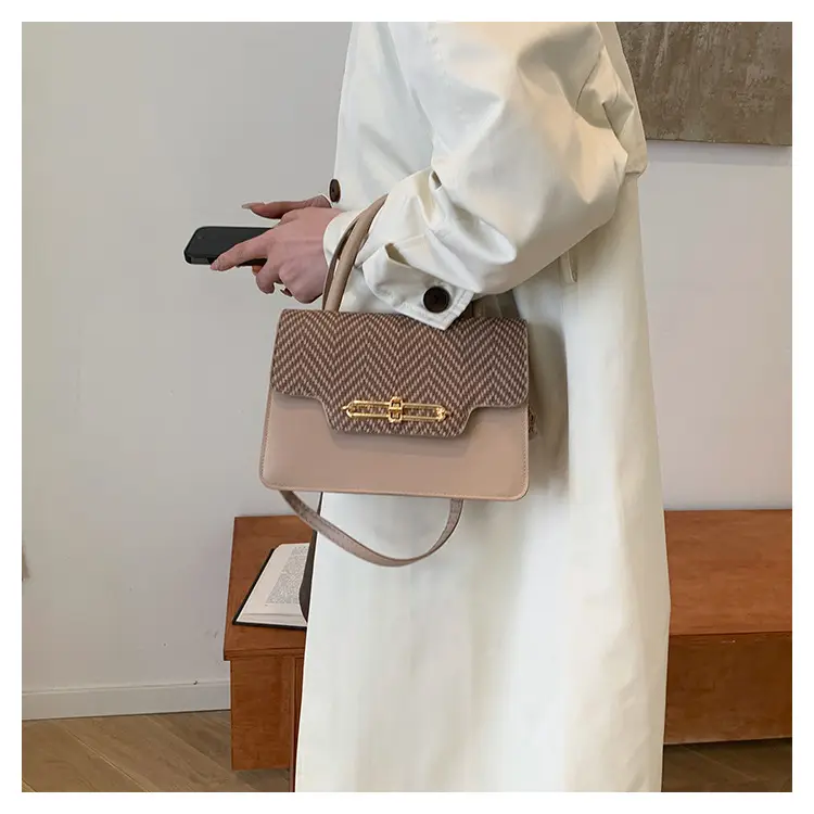 Women's Black Embroidered Shoulder Bag with Gold Clasp — feature 13