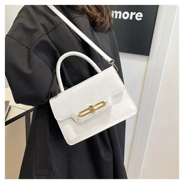 Women's Black Embroidered Shoulder Bag with Gold Clasp — feature 30