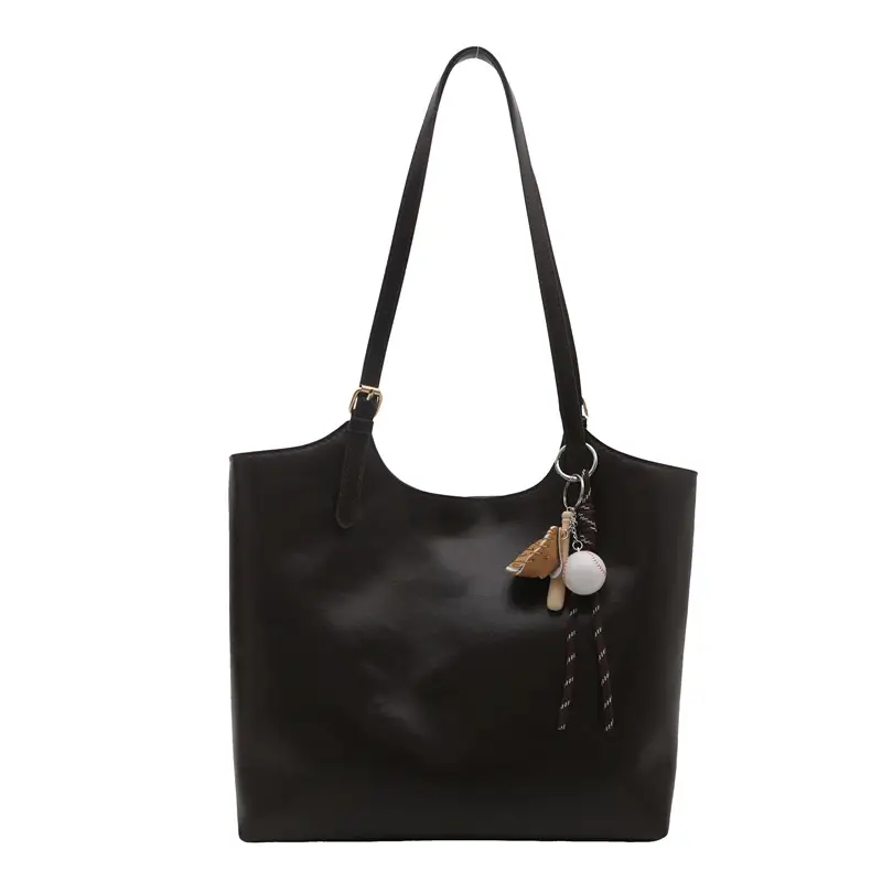 Large Capacity Women's Black Leather Shoulder Bag 2026 - Image 9