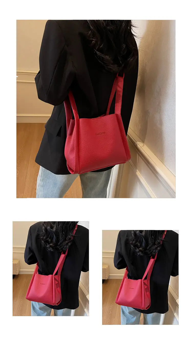 Beige Crossbody Handbag with Litchi Pattern for Women — feature 18