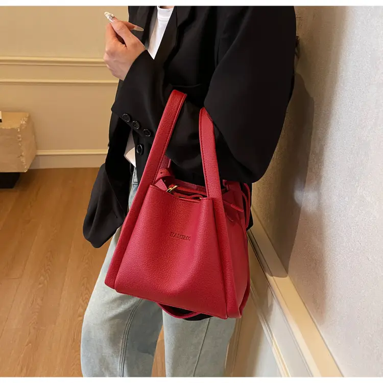 Beige Crossbody Handbag with Litchi Pattern for Women — feature 22