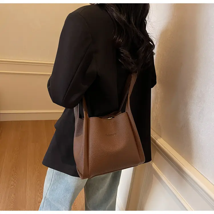 Beige Crossbody Handbag with Litchi Pattern for Women — feature 24