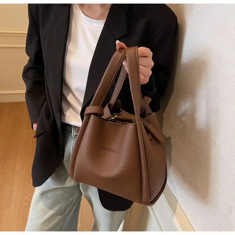 Beige Crossbody Handbag with Litchi Pattern for Women — feature 26