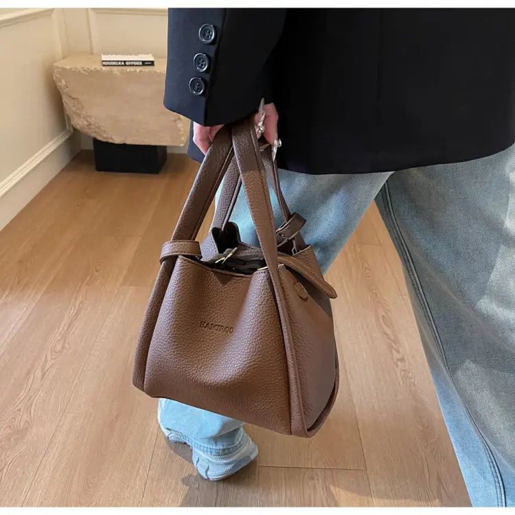 Beige Crossbody Handbag with Litchi Pattern for Women — feature 27