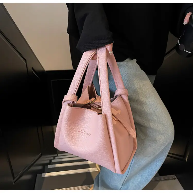 Beige Crossbody Handbag with Litchi Pattern for Women — feature 28