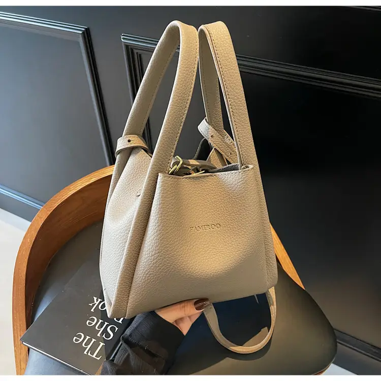 Beige Crossbody Handbag with Litchi Pattern for Women — feature 48