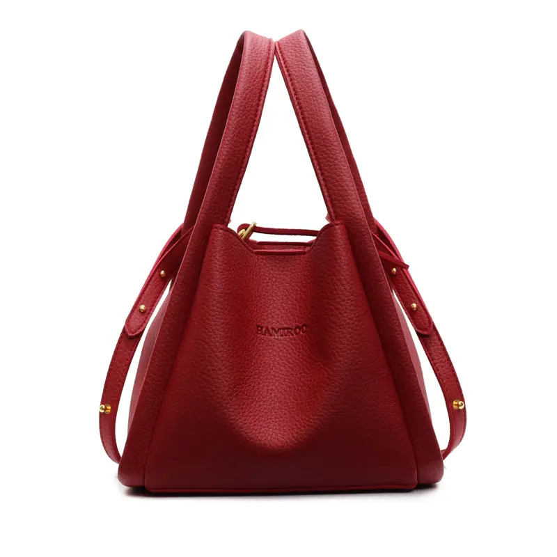 Beige Crossbody Handbag with Litchi Pattern for Women