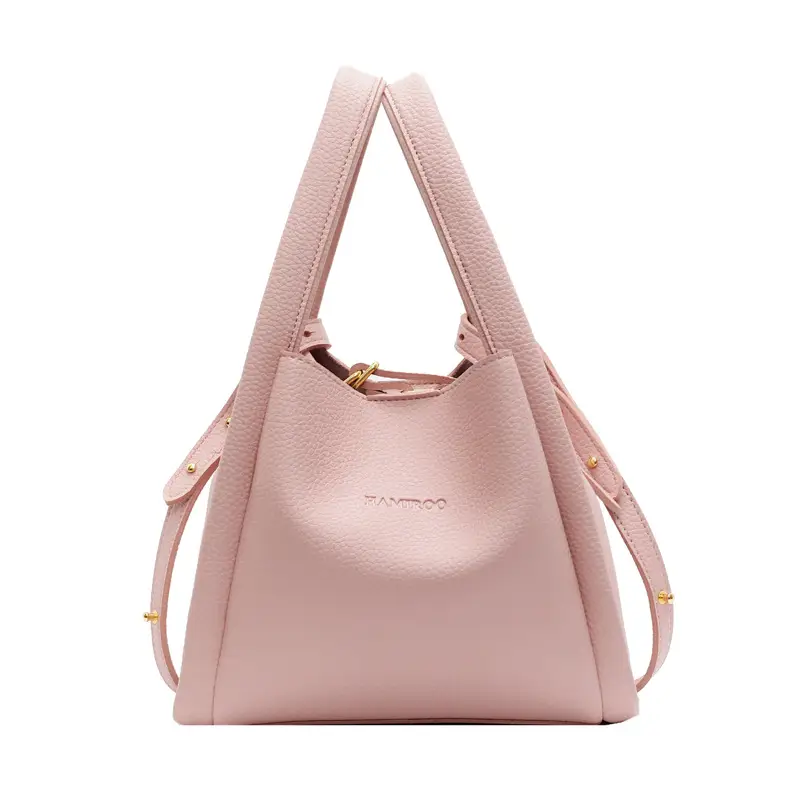 Beige Crossbody Handbag with Litchi Pattern for Women