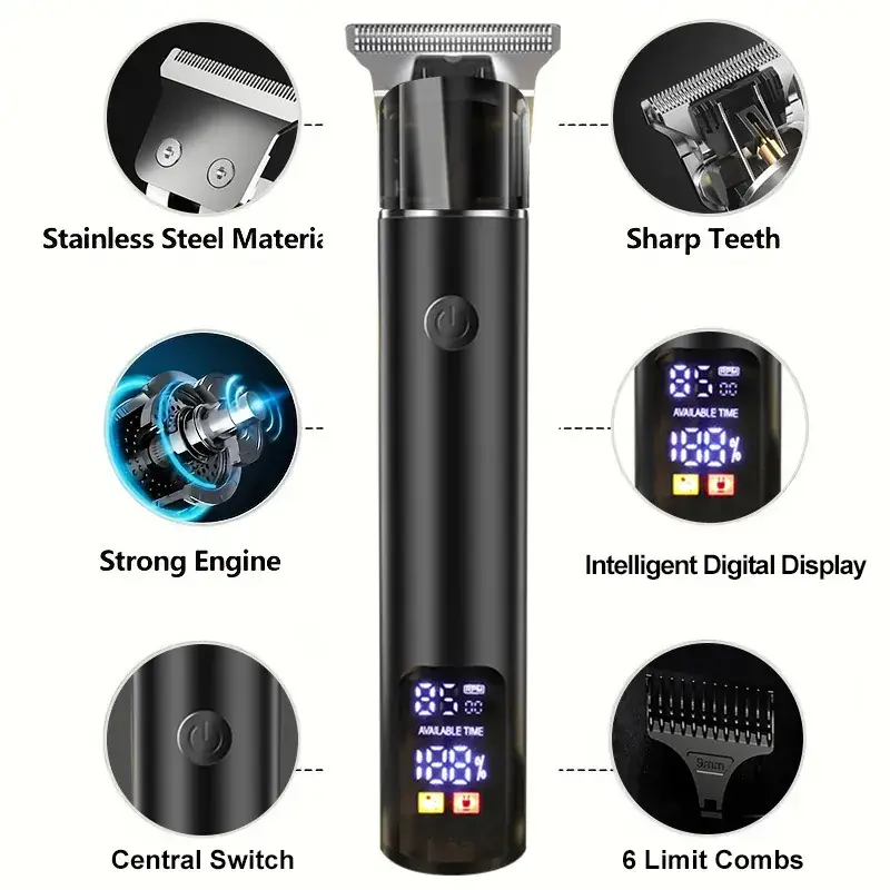 Digital Hair Clipper with 4 Blades & USB Charging - Image 8