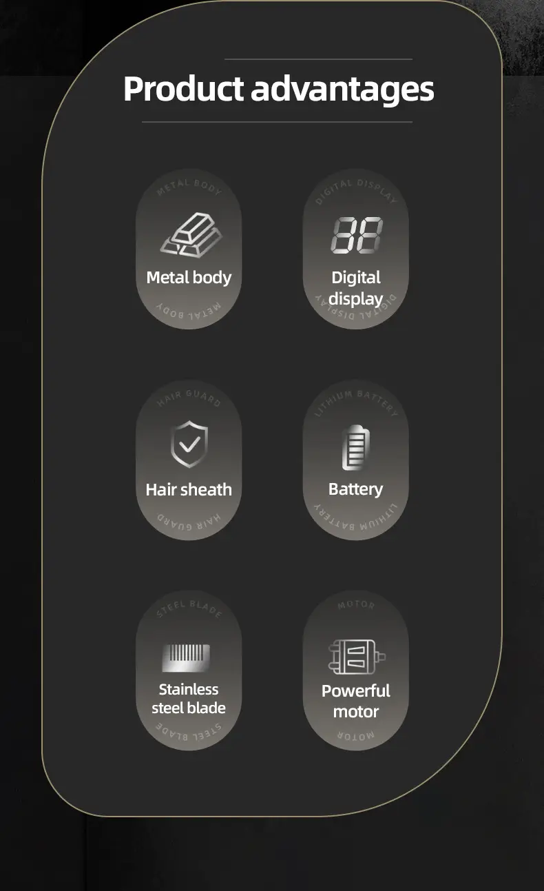 Digital Hair Clipper with 4 Blades & USB Charging — feature 2