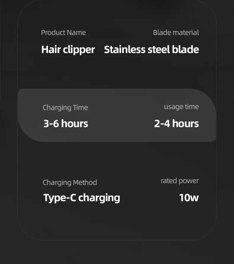 Digital Hair Clipper with 4 Blades & USB Charging — feature 23