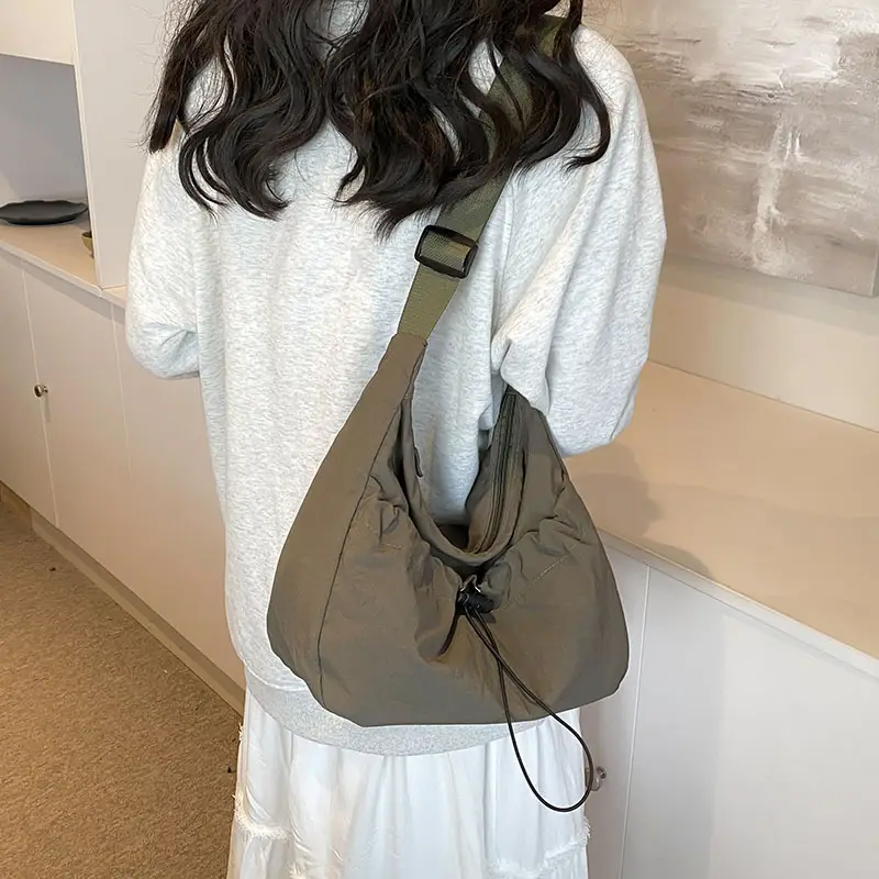 2024 Summer Crossbody Tote Bag Women's Casual Shoulder Bag Olive - Image 8