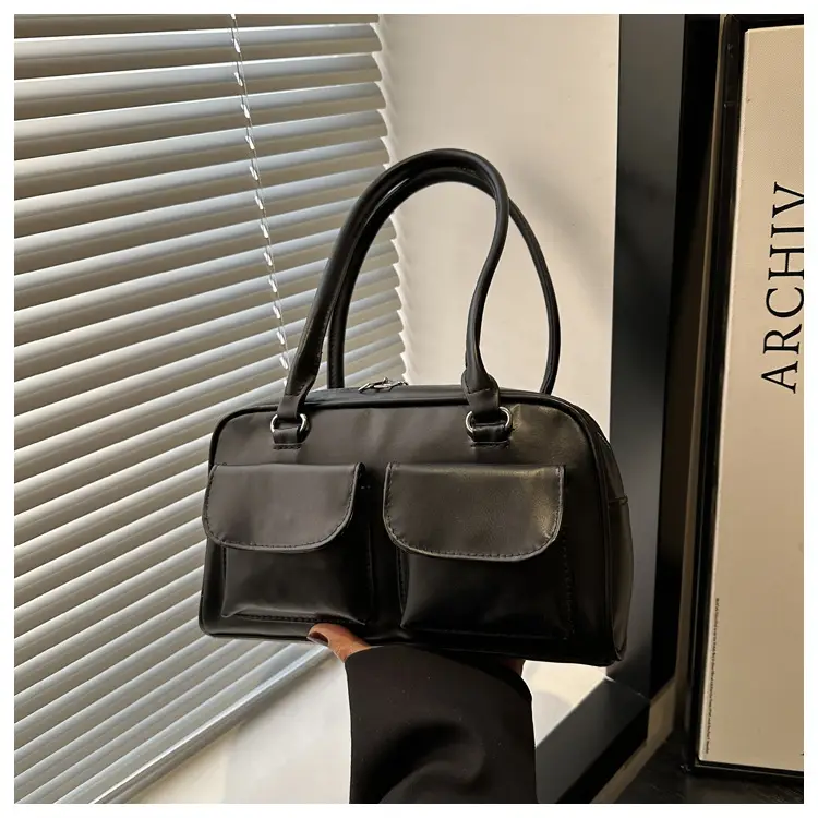 Women's Brown Embroidered Shoulder Bag with 3 Pockets — feature 23