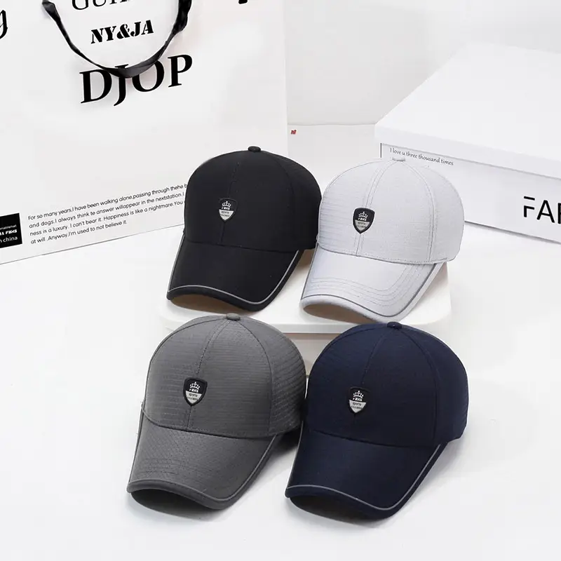 Men Blue Mesh Baseball Cap with Logo - Image 8