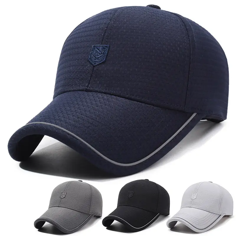 Navy Gray Men Baseball Cap with Embroidered Logo - Image 5