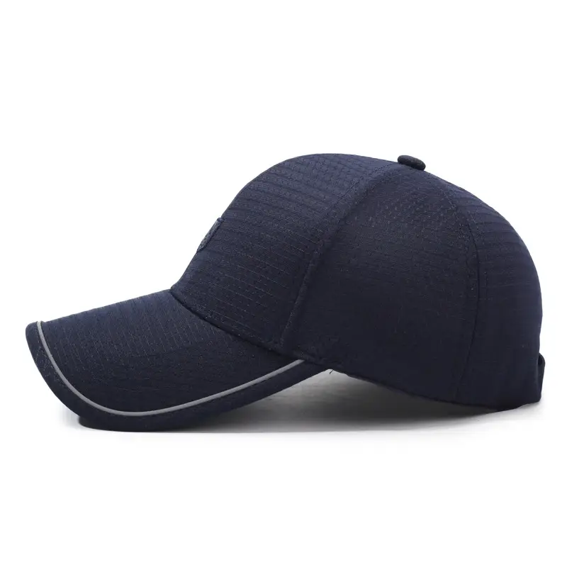 Navy Gray Men Baseball Cap with Embroidered Logo - Image 8