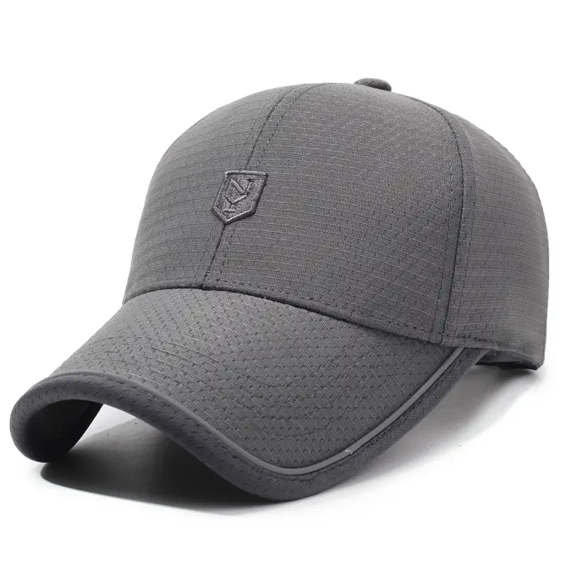 Navy Gray Men Baseball Cap with Embroidered Logo - Image 2
