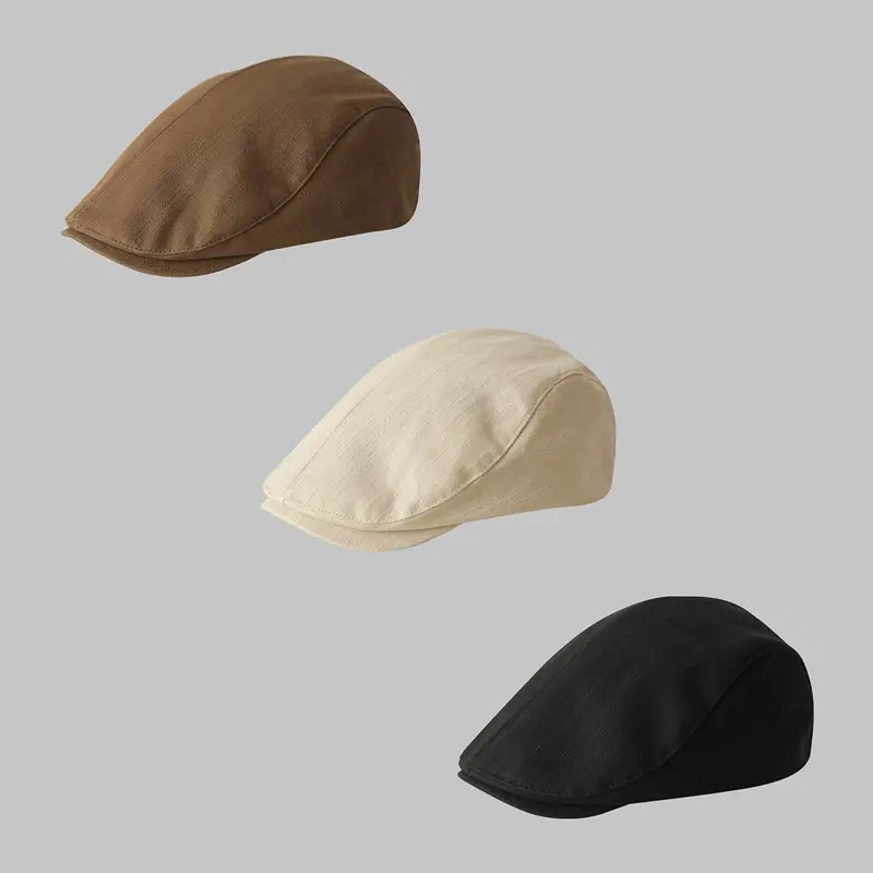 British Style Vintage Newsboy Hat Men Black - Image 4