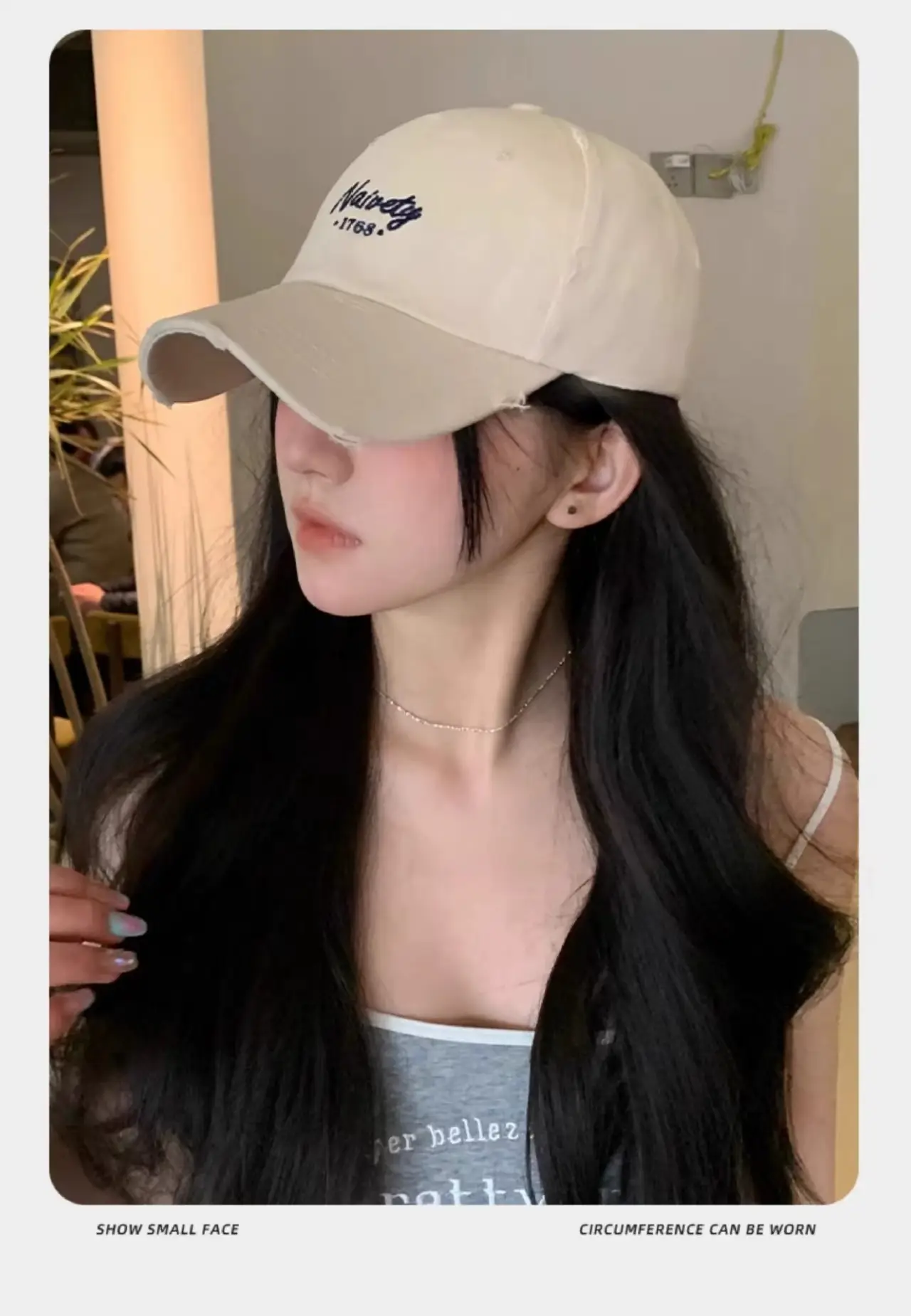Women's White Old Hole Baseball Cap with Embroidered Design — feature 10