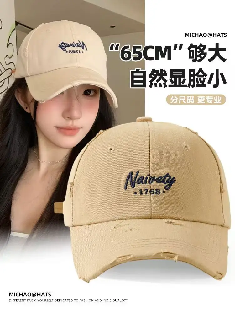 Women's White Old Hole Baseball Cap with Embroidered Design — feature 5