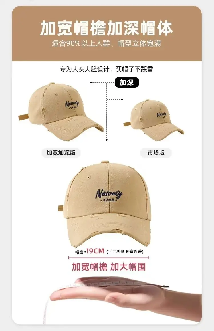 Women's White Old Hole Baseball Cap with Embroidered Design — feature 6