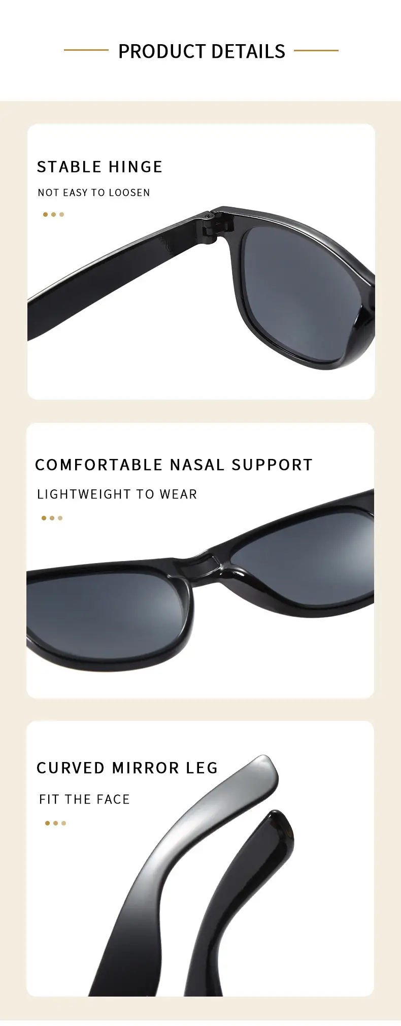 Classic Black Sunglasses for Men Women 2140m — feature 15