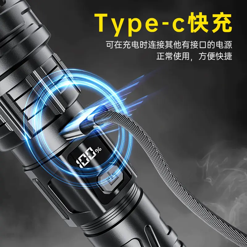 Portable Electric Flashlight with LED Beam & Carabiner Hook - Image 15