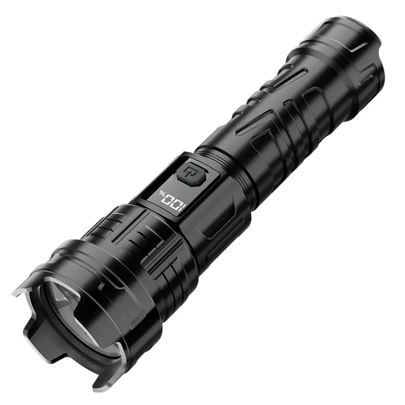 Portable Electric Flashlight with LED Beam & Carabiner Hook