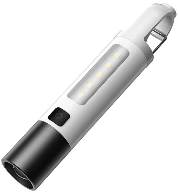 Portable Electric Flashlight with LED Beam & Carabiner Hook - Image 2