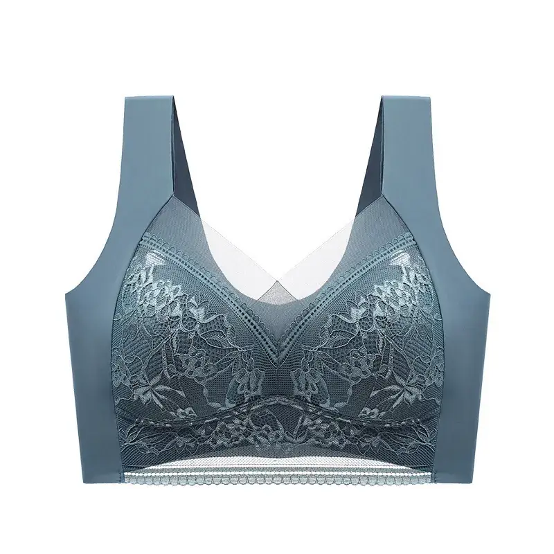Lace Underwear Women's Large Chest Showy Small No Mark Steel Ring Gathering - Image 11
