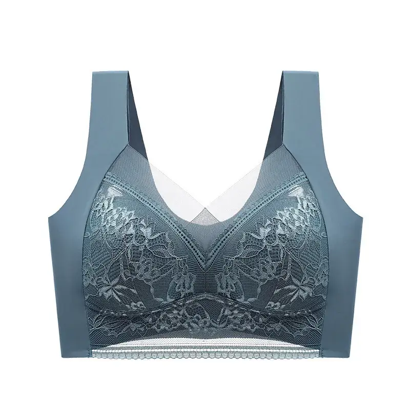Lace Underwear Women's Large Chest Showy Small No Mark Steel Ring Gathering - Image 3