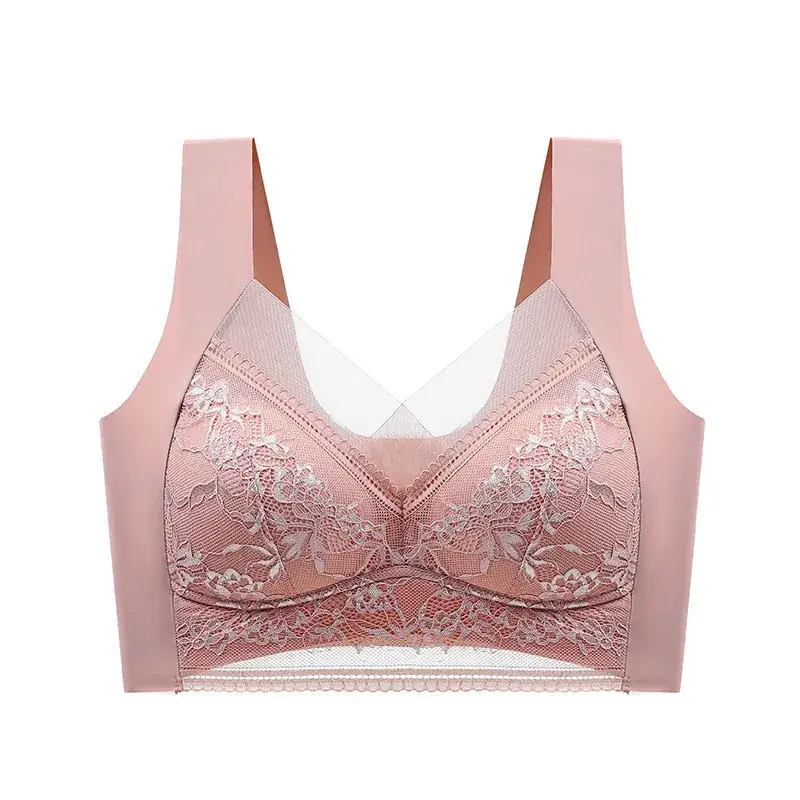 Lace Underwear Women's Large Chest Showy Small No Mark Steel Ring Gathering - Image 4