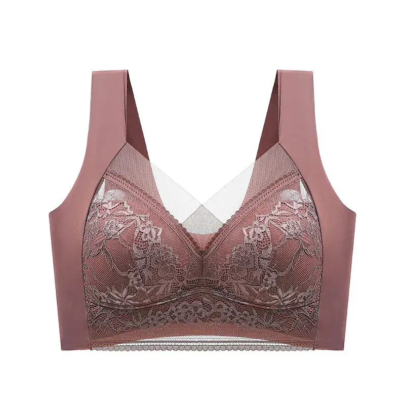 Lace Underwear Women's Large Chest Showy Small No Mark Steel Ring Gathering - Image 6